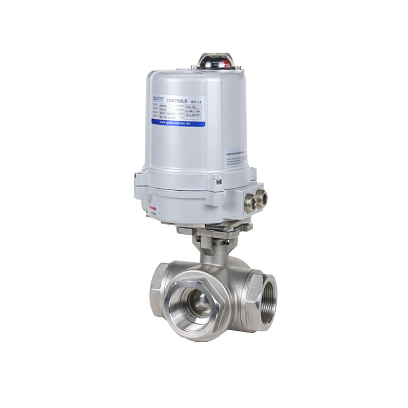 zero leakage electrical three way ball valve with actuator