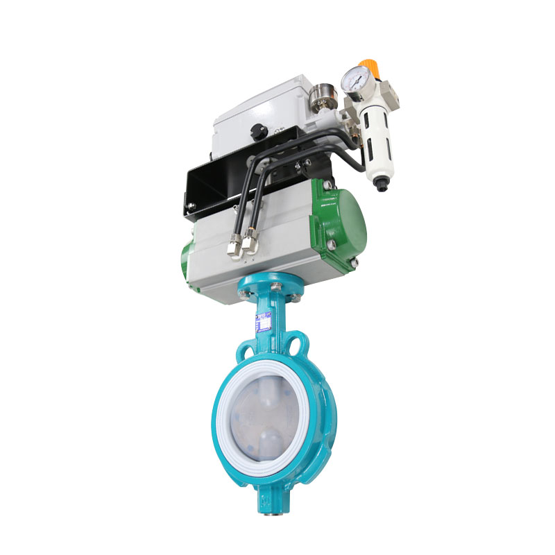PTFE lined butterfly valve with electric actuator