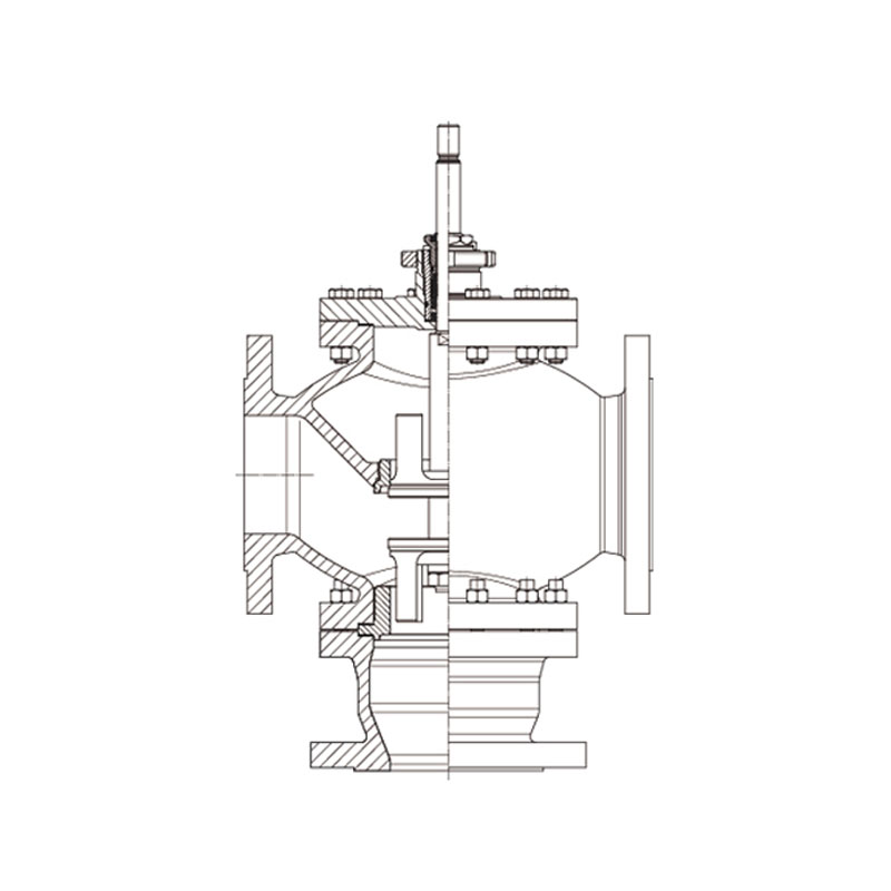 heavy duty three-way control valve