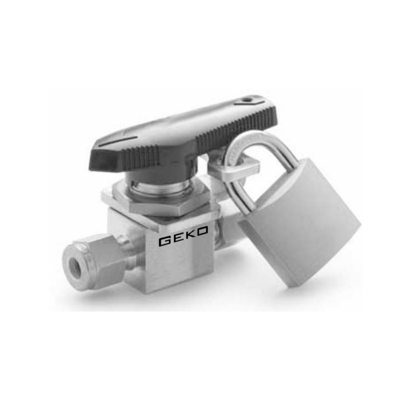 One piece ball valve with lock